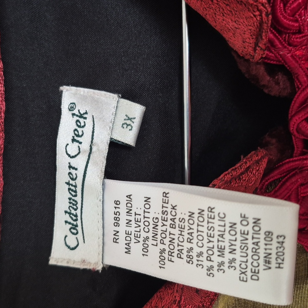 Coldwater Creek Multi-Color Patchwork Velvet Vest - image 3